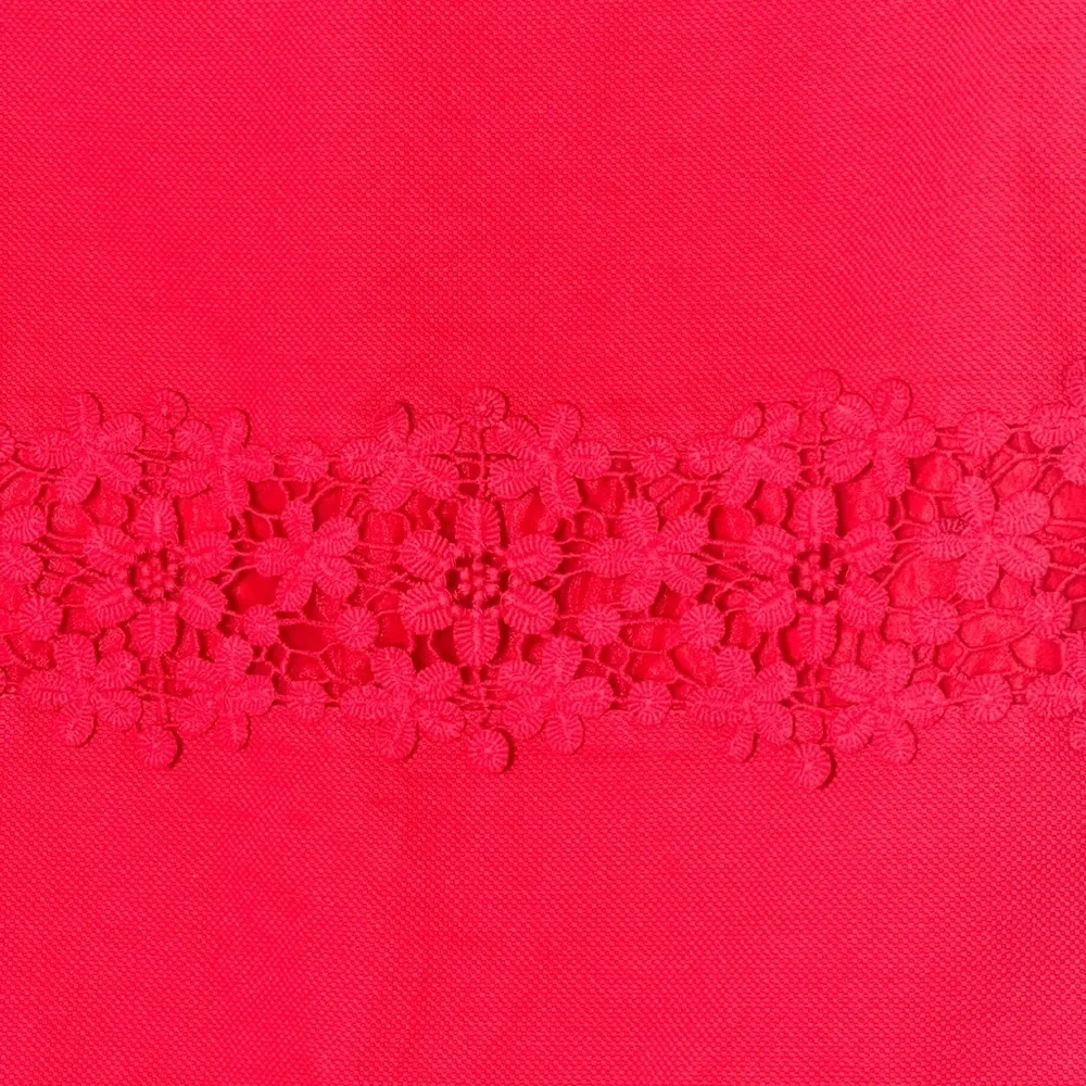 EUC J. Crew Red Daisy Floral Crochet Lace Mini Skirt Size 4 - Picture 7 of 14
